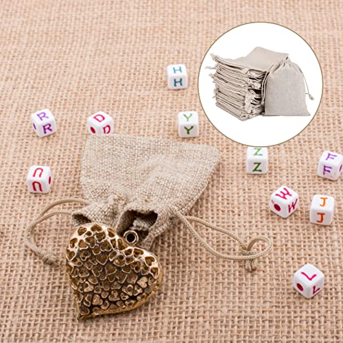 15pcs Cotton Drawstring Bags,Burlap Bags,Resusable Sack Gift Bags,Double Drawstring Cotton Cloth Bag for Small Jewelry Bracelet Beads Spice Gift Bags Christmas Party DIY Craft(8 * 10cm)