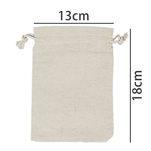 SZCXDKJ 12Pcs Burlap Bags, Hessian Bags 13 * 18cm Reusable Fabric Bags Small Canvas Drawstring Bags Cotton Muslin Bags Vintage Mesh Jewellery Favour Bags for Wedding Party Valentine's Christmas