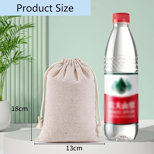 12Pcs Small Drawstring Bag Burlap Bags Burlap Gift Bags Cotton Drawstring Bag Biodegradable Reusable Fabric Bags Small Canvas Drawstring Bags Cotton for Candy DIY Craft Party and Festivals