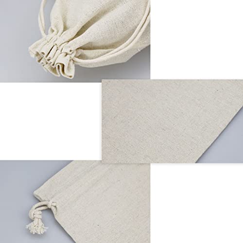 SZCXDKJ 12Pcs Burlap Bags, Hessian Bags 13 * 18cm Reusable Fabric Bags Small Canvas Drawstring Bags Cotton Muslin Bags Vintage Mesh Jewellery Favour Bags for Wedding Party Valentine's Christmas