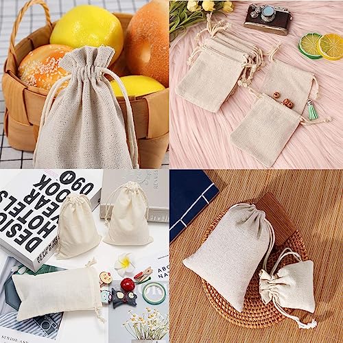 12Pcs Small Drawstring Bag Burlap Bags Burlap Gift Bags Cotton Drawstring Bag Biodegradable Reusable Fabric Bags Small Canvas Drawstring Bags Cotton for Candy DIY Craft Party and Festivals