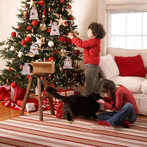 HUSZZM 24 Pcs Christmas Burlap Bags Small Gift Bag to Fill DIY Advent Calendar Bags Tree Hanging Hessian Sacks with Drawstring Linen Gift Pouches for Xmas Wedding Birthday Kids Party Favour Supplie