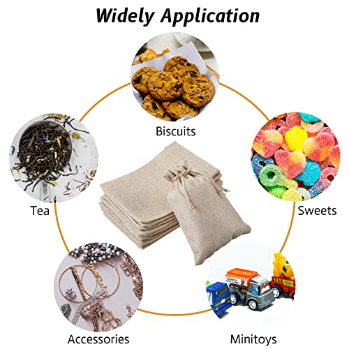 Daucin 30 Pcs Drawstring Burlap Bags, 13 x 18 cm Wedding Sacks Linen Sack Resusable Jute Gift Bags for Wedding Party Birthday DIY Craft Halloween Christmas