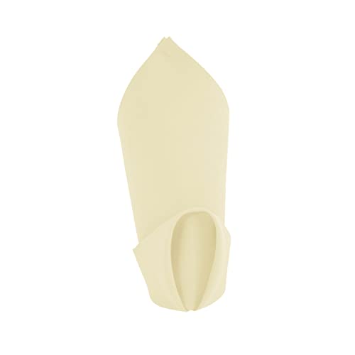 Weavric Cloth Dinner Napkin Bulk, Set of 12, 20 X 20 Inches 51 X 51 cm, Washable Wrinkle-Free Reusable Ivory Linen Table Napkins with Hemmed Edge for Christmas, Wedding, Party, Hotel, Restaurant