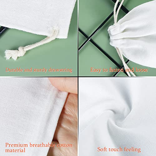 Advantez 20Pcs Cotton Drawstring Bags, 4x6 Inch Muslin Bags, Reusable Sachet Bag, Small Cloth Bags for Party Wedding Home Supplies Storage