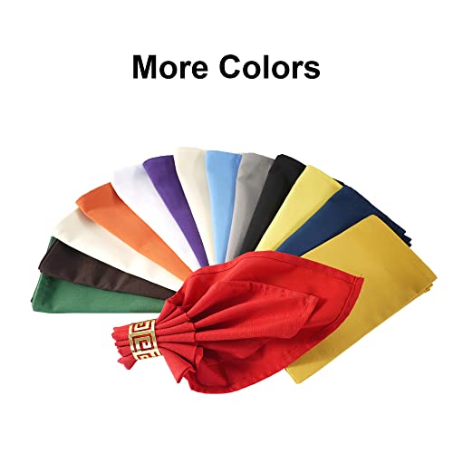 Weavric Cloth Dinner Napkin Bulk, Set of 12, 20 X 20 Inches 51 X 51 cm, Washable Wrinkle-Free Reusable Ivory Linen Table Napkins with Hemmed Edge for Christmas, Wedding, Party, Hotel, Restaurant