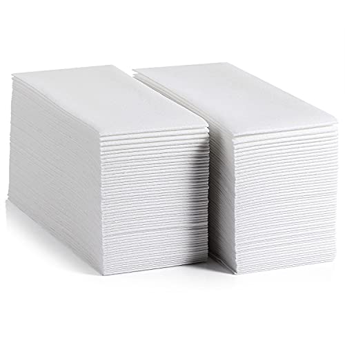 MORGIANA 100PCS Disposable Hand Towels, Linen Feel Paper Napkins, Cloth Christmas Paper serviettes Guest Towels, Paper Hand Towels for Bathroom, Wedding, Parties, Christmas