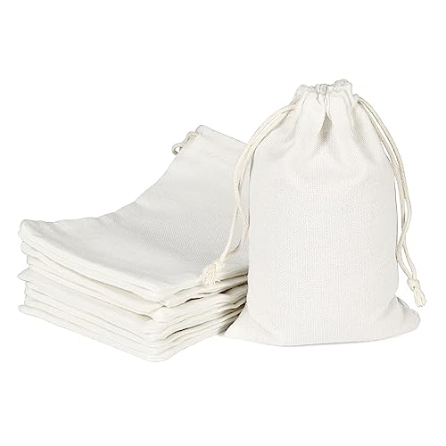 Advantez 20Pcs Cotton Drawstring Bags, 4x6 Inch Muslin Bags, Reusable Sachet Bag, Small Cloth Bags for Party Wedding Home Supplies Storage