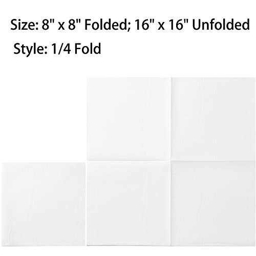 MORGIANA 50PCS Line Feel Paper Napkins, Linen Feel Napkins, White Disposable Napkins, Linen Feel Napkins Disposable for Wedding, Party, Birthday, Dinner, Halloween, Thanksgiving, Christmas(40 x 40)