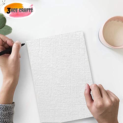 3 Ace Crafts 100 sheets of A4 White Card Linen 300gsm, A4 Thick Paper for School Arts and Craft, Printing Sheet, Card Making, Wedding Invitations, Christmas, Birthday Cards, Drawing & Crafting