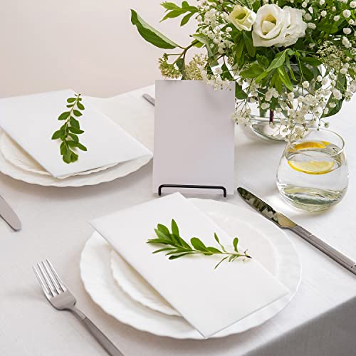 MORGIANA 100PCS Disposable Hand Towels, Linen Feel Paper Napkins, Cloth Christmas Paper serviettes Guest Towels, Paper Hand Towels for Bathroom, Wedding, Parties, Christmas