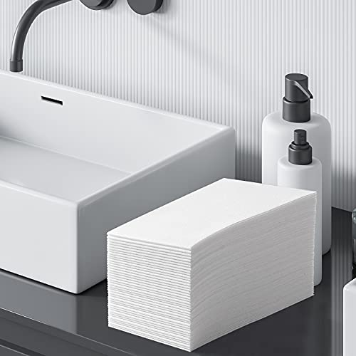 MORGIANA 100PCS Disposable Hand Towels, Linen Feel Paper Napkins, Cloth Christmas Paper serviettes Guest Towels, Paper Hand Towels for Bathroom, Wedding, Parties, Christmas