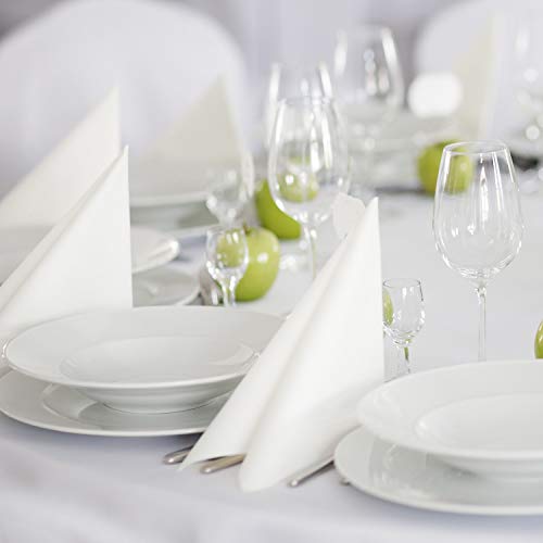 MORGIANA 50PCS Line Feel Paper Napkins, Linen Feel Napkins, White Disposable Napkins, Linen Feel Napkins Disposable for Wedding, Party, Birthday, Dinner, Halloween, Thanksgiving, Christmas(40 x 40)
