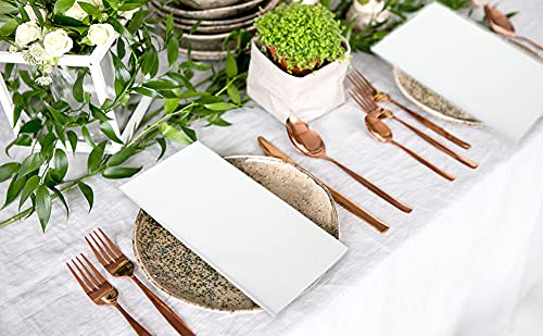 MORGIANA 100PCS Disposable Hand Towels, Linen Feel Paper Napkins, Cloth Christmas Paper serviettes Guest Towels, Paper Hand Towels for Bathroom, Wedding, Parties, Christmas