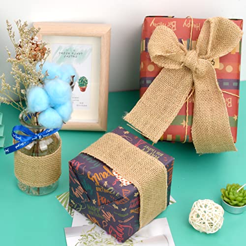 10M*6CM Burlap Ribbon Jute, Natural Ribbon Roll, Jute Burlap Craft Ribbon, Craft Jute Linen Ribbon for Gift Wrapping Decoration Wedding Christmas Parties Table