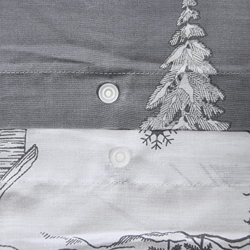 Sleepdown Polar Bears Winter Scene Snowflake White Grey Reversible Duvet Cover Quilt Bedding Set with Pillowcase Soft Easy Care Bed Linen - Single (135cm x 200cm)