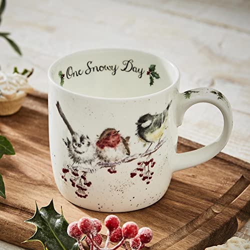 Portmeirion Home & Gifts MMOB5629-XS One Snowy Day Mug, Bone China, Multi-Colour, 8.5 x 12 x 8 cm