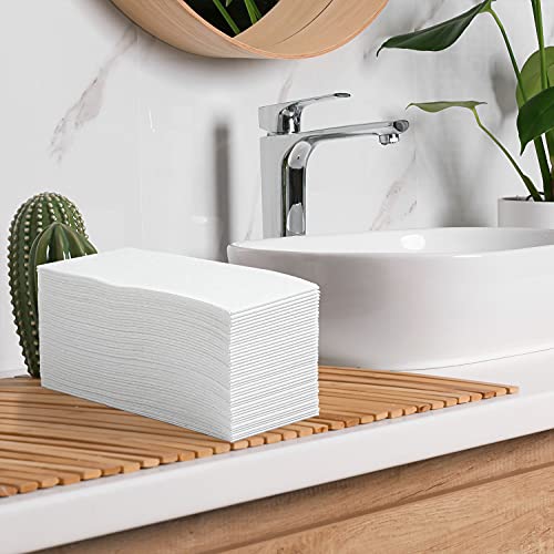 LEKOCH 100 pcs Airlaid Quality Foled White Napkins Disposable Linen Feel Paper Napkins for Wedding Parties Christmas 43 * 30 cm