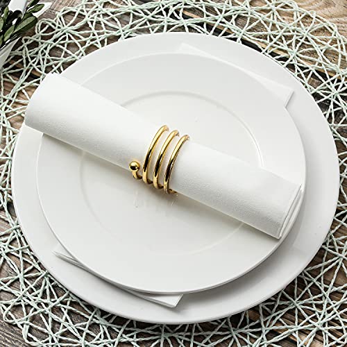 LEKOCH 100 pcs Airlaid Quality Foled White Napkins Disposable Linen Feel Paper Napkins for Wedding Parties Christmas 43 * 30 cm