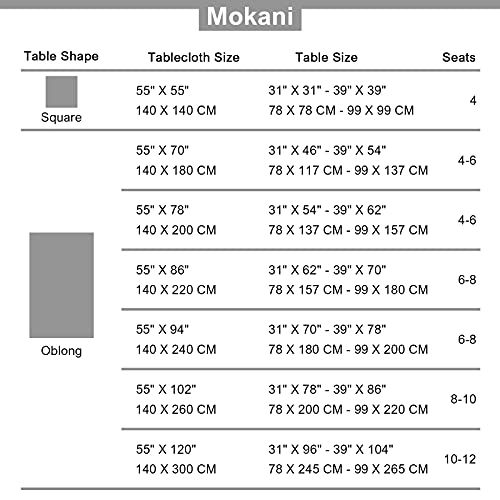 MOKANI Middle Embroidery Table Cloth Washable Cotton Linen Tassel Tablecloth, Square Wrinkle Free Anti-Fading Table Cover for Kitchen Dinning Thanksgiving Christmas (55 x 55 Inch, Brown)