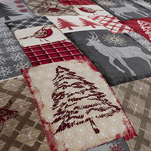 Happy Linen Co Christmas Patchwork Red Double Reversible Duvet Cover Bedding Set