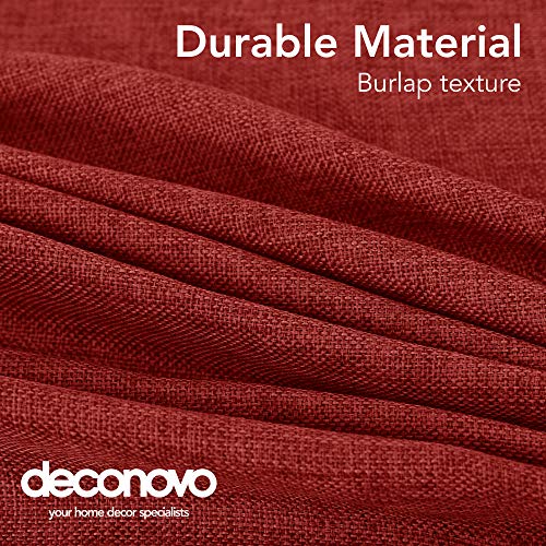 Deconovo Christmas Table Cloth 54x79in(137x200cm) Faux Linen Water Resistant Tablecloth Rectangular Table Cloth for Wedding Red