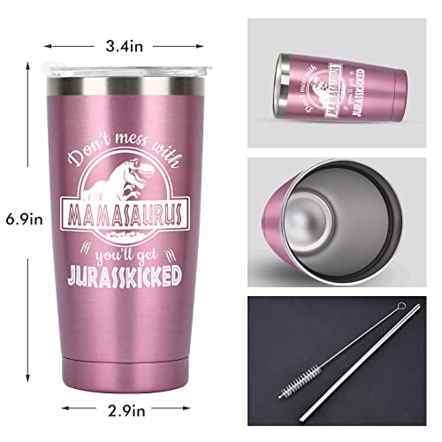 Christmas Funny Gifts for Mum from Daughter Son 20oz Insulated Wine Tumbler, Mum Christmas Gifts Travel Mug with Straw Lid,Presents for Mum Wife on Christmas Birthday Mothers Day
