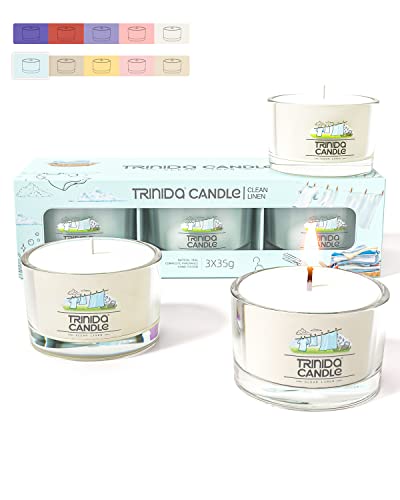 TRINIDa Candles Gifts for Women, 16 Variants Scented Candles, Fresh Linen Scented Candles Gift Set, 3 White Filled Votives (Sweet Home Collection)