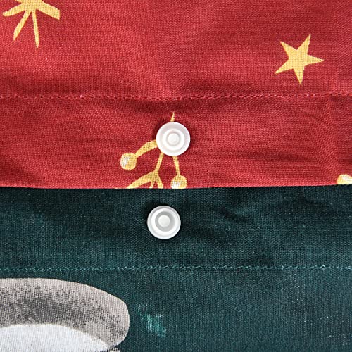 Sleepdown Xmas Nutcracker Green Wine Festive Reversible Duvet Cover Quilt Bedding Set with Pillowcase Soft Easy Care Bed Linen - Single (135cm x 200cm)