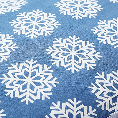 Happy Linen Company Boys Girls Kids Christmas Santa Patchwork Blue Single Reversible Duvet Cover Bedding Set