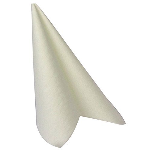 Pack of 50 Premium Quality Linen Feel Airlaid White Napkins - 40cm x 40cm