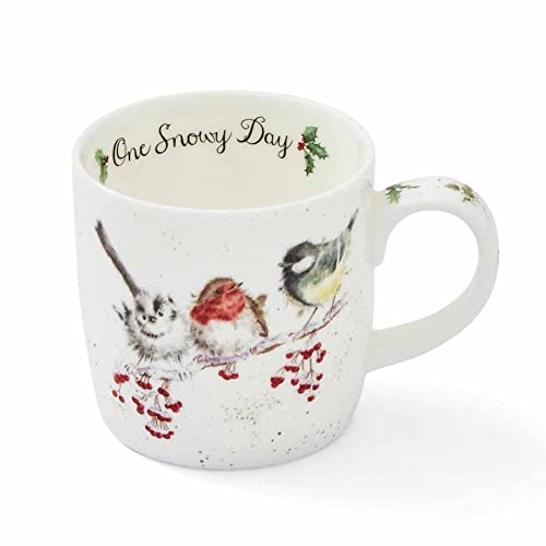 Portmeirion Home & Gifts MMOB5629-XS One Snowy Day Mug, Bone China, Multi-Colour, 8.5 x 12 x 8 cm