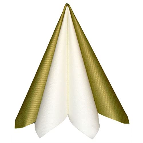 Pack of 50 Premium Quality Linen Feel Airlaid White Napkins - 40cm x 40cm
