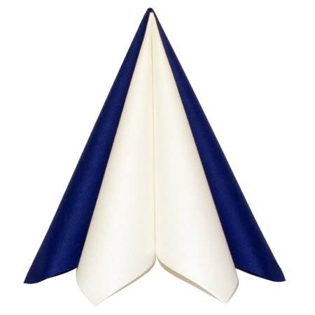 Pack of 50 Premium Quality Linen Feel Airlaid White Napkins - 40cm x 40cm