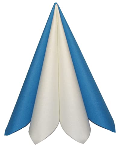 Pack of 50 Premium Quality Linen Feel Airlaid White Napkins - 40cm x 40cm