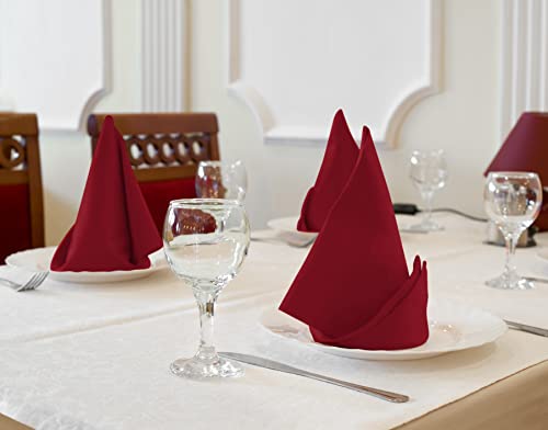 Utopia Kitchen Cloth Napkins [12 Pack, Red] 46x46 cm Cotton Blend Washable and Reusable Table Dinner Napkins for Hotel, Lunch, Restaurant, Weddings, Event and Parties
