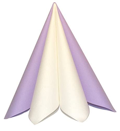 Pack of 50 Premium Quality Linen Feel Airlaid White Napkins - 40cm x 40cm