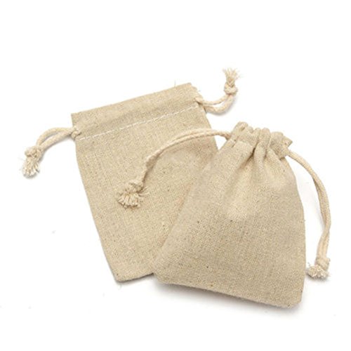 Kisbeibi 50PCS Jute Bags, Hessian Bags Wedding Jute Bags with Drawstring, Burlap Bag Mini Gift Bags Linen Jewelry Pouch Sacks Reusable for Birthday Party Wedding Christmas DIY Craft(size:8x10cm)