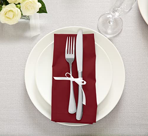 Utopia Kitchen Cloth Napkins [12 Pack, Red] 46x46 cm Cotton Blend Washable and Reusable Table Dinner Napkins for Hotel, Lunch, Restaurant, Weddings, Event and Parties