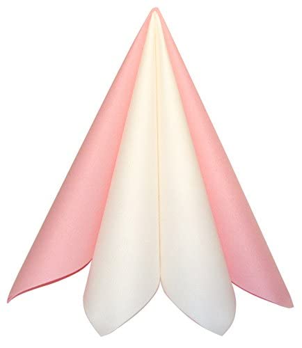 Pack of 50 Premium Quality Linen Feel Airlaid White Napkins - 40cm x 40cm