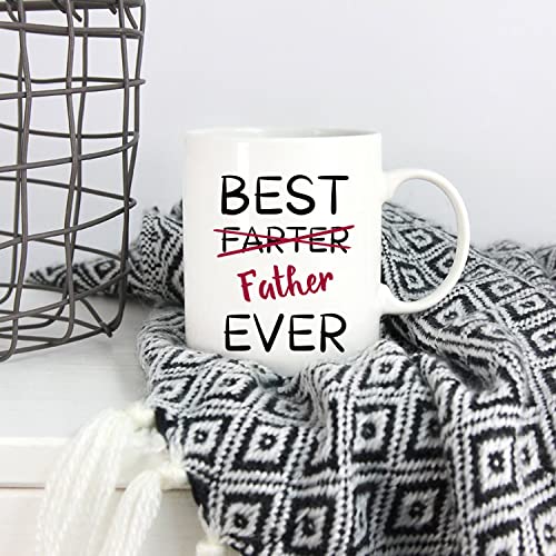 5Aup Fathers Day Christmas Gifts Funny Dad Coffee Mug from Daughter Son, Best Father Ever Cups 11 Oz, Unique Birthday and Holiday Gifts for Dad Father