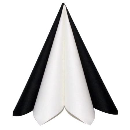 Pack of 50 Premium Quality Linen Feel Airlaid White Napkins - 40cm x 40cm