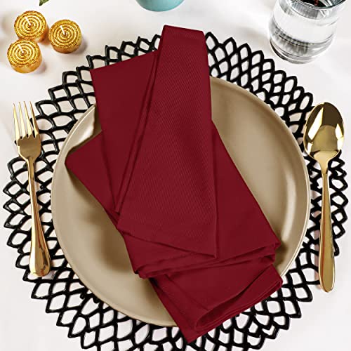 Utopia Kitchen Cloth Napkins [12 Pack, Red] 46x46 cm Cotton Blend Washable and Reusable Table Dinner Napkins for Hotel, Lunch, Restaurant, Weddings, Event and Parties