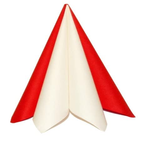 Pack of 50 Premium Quality Linen Feel Airlaid White Napkins - 40cm x 40cm