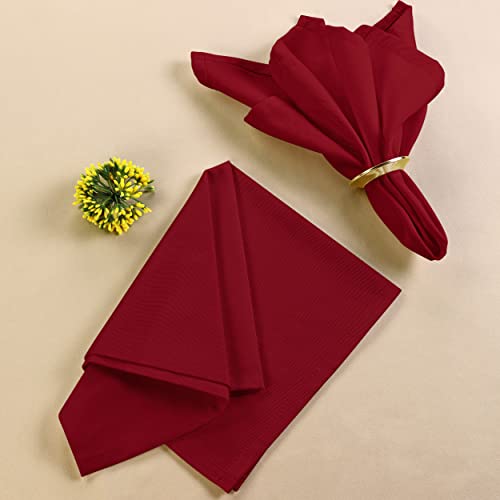 Utopia Kitchen Cloth Napkins [12 Pack, Red] 46x46 cm Cotton Blend Washable and Reusable Table Dinner Napkins for Hotel, Lunch, Restaurant, Weddings, Event and Parties