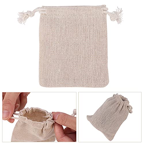 Kisbeibi 50PCS Jute Bags, Hessian Bags Wedding Jute Bags with Drawstring, Burlap Bag Mini Gift Bags Linen Jewelry Pouch Sacks Reusable for Birthday Party Wedding Christmas DIY Craft(size:8x10cm)
