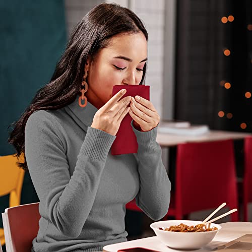 Utopia Kitchen Cloth Napkins [12 Pack, Red] 46x46 cm Cotton Blend Washable and Reusable Table Dinner Napkins for Hotel, Lunch, Restaurant, Weddings, Event and Parties