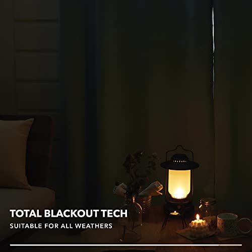 Deconovo Christmas Decorations Full Blackout Curtains Thermal Insulated Energy Efficiency Eyelet Bedroom Blackout Curtains with Coating Back Layer 52 x 90 Inch Light Cream 1 Pair