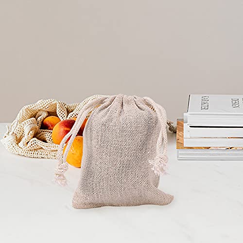 Kisbeibi 50PCS Jute Bags, Hessian Bags Wedding Jute Bags with Drawstring, Burlap Bag Mini Gift Bags Linen Jewelry Pouch Sacks Reusable for Birthday Party Wedding Christmas DIY Craft(size:8x10cm)