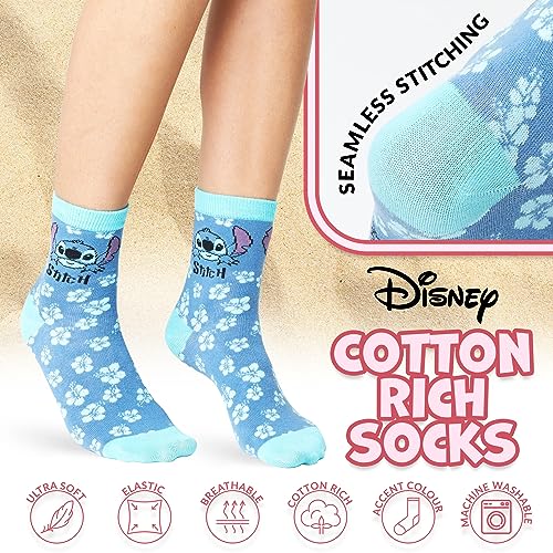 Disney Stitch Mug and Socks Set for Women and Teens, Size UK 3-6.5 Women Socks and Mug Gift Set for Kids and Adults, (Blue Stitch)